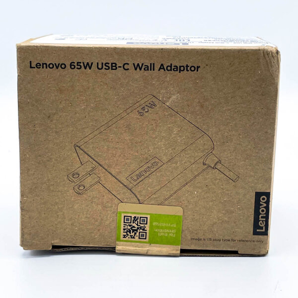 Lenovo 4X21L54610 65W USB-C power adapter, 20V, UK plug, black