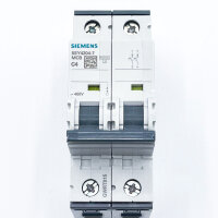 Siemens 5SY4204-7 miniature circuit breaker, C 4 A, 2-pole, 400 V, 10 kA