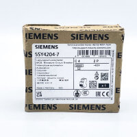 Siemens 5SY4204-7 miniature circuit breaker, C 4 A, 2-pole, 400 V, 10 kA