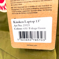 Fjällräven Kånken Laptop 13" Rucksack, Unisex, 32 x 22 x 2 cm, 13 L, Vinylon, Foliage Green, 23523-631