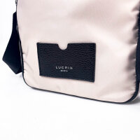LUCRIN Geneva Small Crossbody Tasche, Unisex, Schwarz-Beige, Premium Nylon