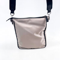 LUCRIN Geneva Small Crossbody Tasche, Unisex, Schwarz-Beige, Premium Nylon
