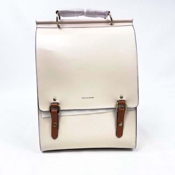 Cnolés Business Lederrucksack Damen, 9,5 × 25 × 33,5 cm, wasserabweisend