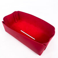 Manuel Dreesmann Tissue Box Cover, Leather, Red