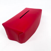 Manuel Dreesmann Tissue Box Cover, Leather, Red