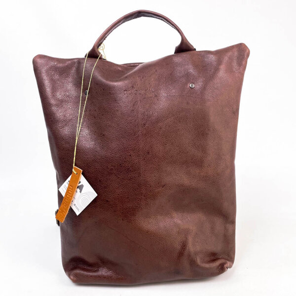 Nubuck Cuir Basic Anti-Diebstahl-Rucksack Unisex, Cognac/Schwarz, Leder, 15.404