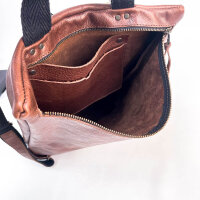 Nubuck Cuir Basic Anti-Diebstahl-Rucksack Unisex, Cognac/Schwarz, Leder, 15.404