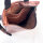 Nubuck Cuir Basic Anti-Diebstahl-Rucksack Unisex, Cognac/Schwarz, Leder, 15.404