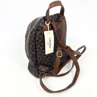 Camomilla Italia Billy Tagesrucksack Damen, Braun, geometrisches Muster, goldfarbene