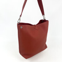 Longchamp 10281HFP404 Le Roseau M Schultertasche Damen Chestnut Rindsleder Rot 17 x 11x 21 cm