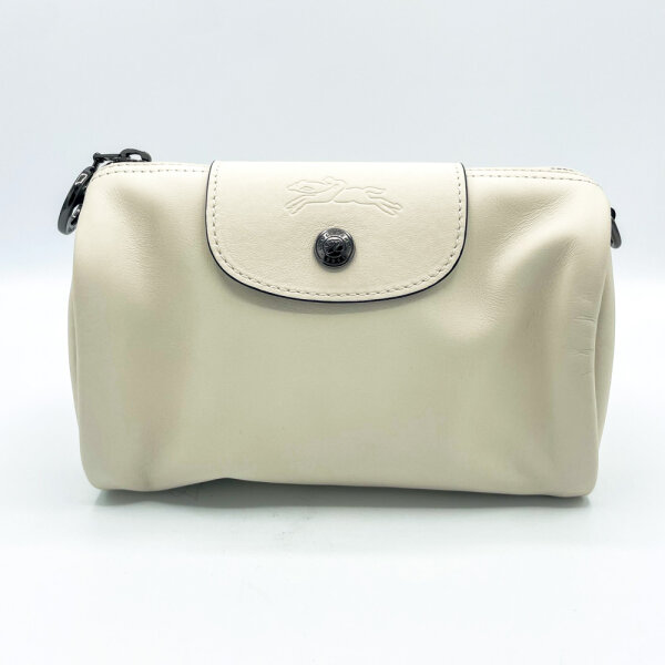 Longchamp 10255987037 Shoulder Bag XS Womens Ecru Cowhide Leather