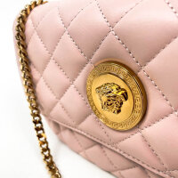Versace Medusa Chain Umhängetasche Damen, hellrosa, 7x5x2 Zoll, gestepptes Nappaleder