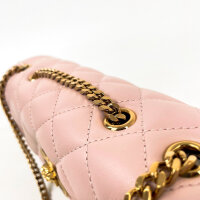 Versace Medusa Chain Umhängetasche Damen, hellrosa, 7x5x2 Zoll, gestepptes Nappaleder