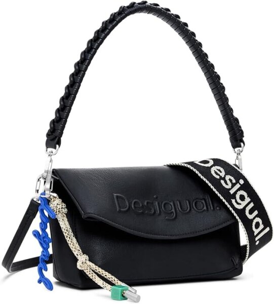 Desigual 25WAXPAL-2000 Womens Shoulder Bag, Half Logo Trokel, Black, 25 x 20 x 8 cm, Polyurethane