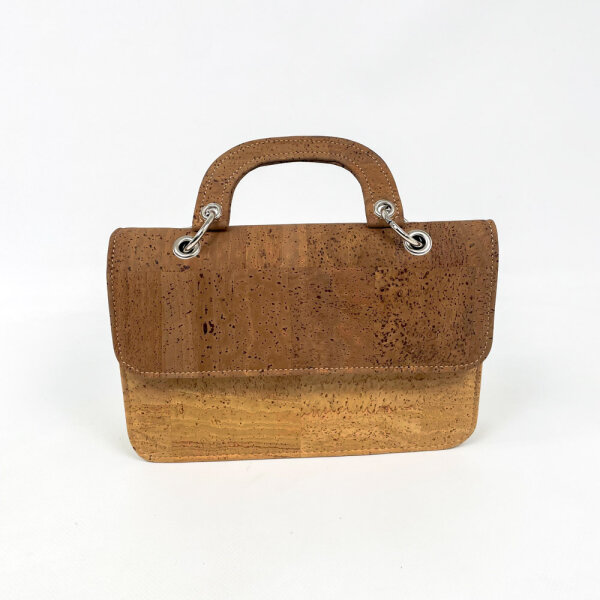 Klassische Mini-Tasche aus Kork mit Henkel