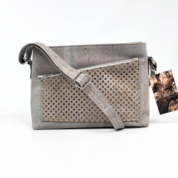 Artelusa Diago Trelis Hill Cork Wrap Bag Ladies, Gray, 28 x 19 x 8 cm, 6709.10-B36