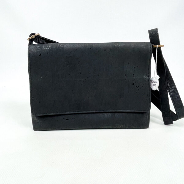 Artelusa 9013.04-B02 Kork-Umhängetasche Damen, Schwarz, 28 x 18 x 5 cm