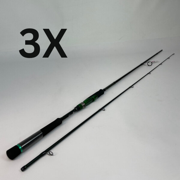 3x Cinnetic Armed Predator Series  220, Spinnrute, 2.20 m(7,3), Fast Action 7–40 g, Closed länge 115 cm, Sections 2, 8577, Schwarz
