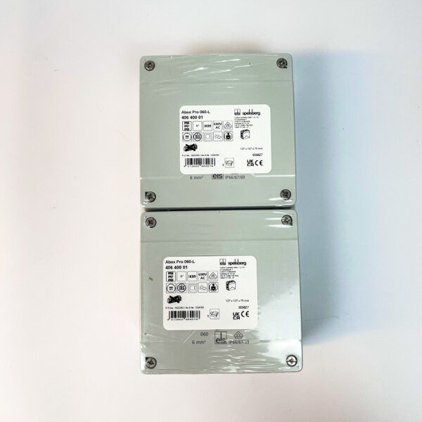 2x SPELSBERG 40640001, Abox Pro 060-L, Abzweigkasten, 127 x 127 x 75 mm