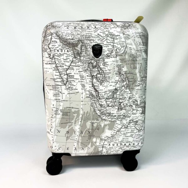HEYS Journey 3G, Trolley, 21 Zoll, 55 cm, Black-White Map, Weiß