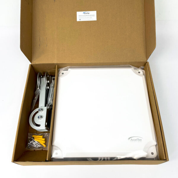 AccelTex ATS-01088 WLAN Richtantenne, 13 dBi, 2,4/5 GHz, Wi-Fi 6, IP66, Innen/Außen, ATS-OP-245-13-4RPTP-36,