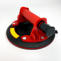 2× Vakuum-Saugheber mit Handpumpe, Glas-/Plattenheber, Rot/Schwarz, mit Handschuhen