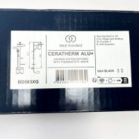 Ideal Standard Ceratherm Alu+ Brauseset mit Thermostat, Durchmesser 26 cm, 2 Strahlarten, Seide schwarz BD583XG