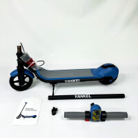 VANKEL City Elektro-Kinderroller, Bluetooth, bunte Lichter, ab 6 jahre, 24 V, 2,5 Ah, Blau, ZQ-001
