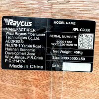 Raycus RFL-C2000, Faserlaserquelle für Laserschneidmaschine, 2000W, 380 V AC, 50/60 Hz, max. 23 A
