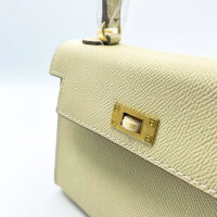 Totes Luxe Clutch Damen, Ivory, Vollnarbenleder, Abendtasche, 22 x 15.5 x 7.5 cm