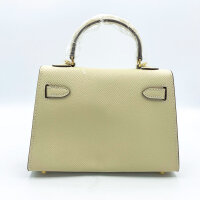 Totes Luxe Clutch Damen, Ivory, Vollnarbenleder, Abendtasche, 22 x 15.5 x 7.5 cm
