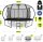 HyperMotion Kids Trampoline, 430 cm/14 ft, Ladder, Safety Net, Indoor/Outdoor, Black