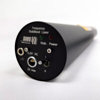 SIOS SL 02/1, frequency-stabilized HeNe laser, 632.8 nm, 5 mW, with power supply (sealing rings and laser mounting bracket missing)