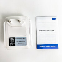 AC1200 WLAN Repeater 1200 Mbit/s Dualband 2,4/5 GHz WiFi Verstärker 2x LAN WPS