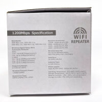 AC1200 WLAN Repeater 1200 Mbit/s Dualband 2,4/5 GHz WiFi Verstärker 2x LAN WPS