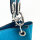 Michael Kors Trisha Large Triple Gusset Shoulder Bag for Women, Blue, Grained Leather