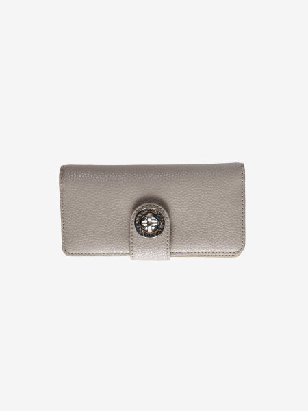 Marc Jacobs Signet Turnlock Slim Wallet Women, Concrete/Gray, Leather, 4F4SMP011S01