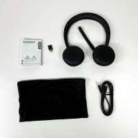 Lenovo Dual-Mode Wireless ANC-Headset, USB-Dongle, 3,5-mm Kabel, Schwarz