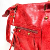Macies City Bag Big Handbag, Genuine Leather, Womens, Cherry Red