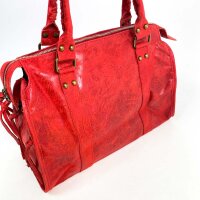 Macies City Bag Big Handbag, Genuine Leather, Womens, Cherry Red