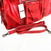 Macies City Bag Big Handbag, Genuine Leather, Womens, Cherry Red