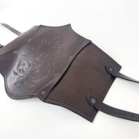 La Fucina del Drago, Isolde, Womens Corset, Brown, Leather, Floral, 972529