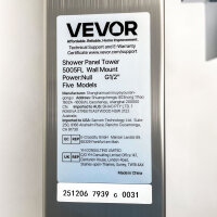 VEVOR Shower Panel Rain Shower Waterfall Shower Stainless Steel Shower Column 134.5cm Hand Shower 5005FL, 134.5 × 20 × 46 cm with 5 Functions
