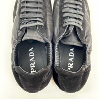 Prada Collapse Sneaker 2EG479 Rubber Athletic Herren Schwarz Re-Nylon Wildleder EU 40