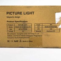 AIBOO 60cm LED Bildleuchte – 3W 5V Magnetische Bilderlampe, 3 Farbtemperaturen (3000K–6000K), CRI >80