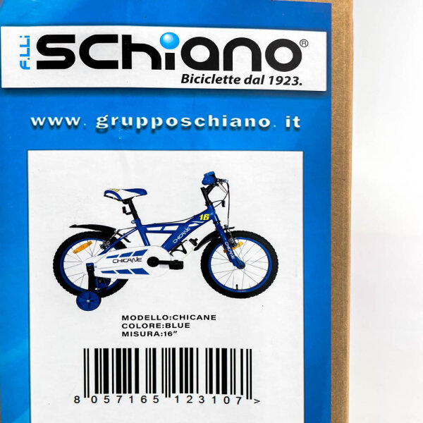SCH Chicane childrens bicycle 16 inch, aluminum brake levers, blue, for children 5-7 years