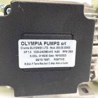 Olympia 003.00.00063 Pump (plastic cover broken) 1.5 HP, 3118230, 220-240/380-415V, A.4.5/2.6 50Hz, RPM 2800