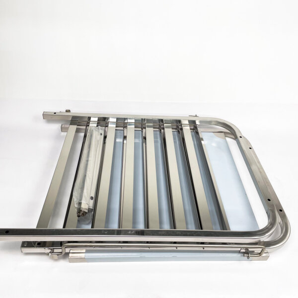 Royal Catering Stikkenwagen, Edelstahl, 7 Einschübe + Ablage, Tabletts 40x60 cm, Längseinschub, 90 kg, 2 Sicherheitsbügel