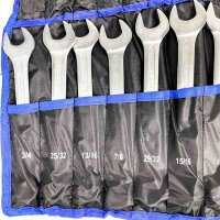 BGS Open-End/Ring Wrench Set, Inch Sizes (Pocket Fabric Torn) 1/4" - 1 1/4" 25-Piece Set - 9473