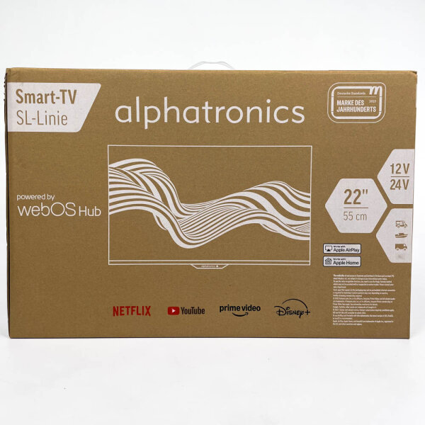 Alphatronics SL-22 DW DVD Camping 22" LED Smart TV DVB-S2/C/T2 Television 12V WebOS PVR, 1920 x 1080 pixels